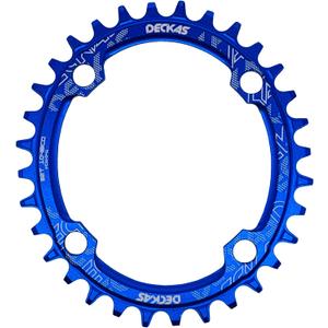 DECKAS Round Oval 104BCD 34T Narrow Wide Chainring Single Chainring for 6/ 7/ 8/ 9/ 10/ 11/ 12-Speed (Oval Blue, 34T)