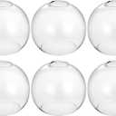 2 Pack Clear Glass Shades Globes, Glass Lamp Shade Covers Replacements, 1.65 In Fitter 5.1 In Height 5.9 In Diameter Transparent Lampshades for Light Fixtures Chandelier Wall Sconces Pendant Lights