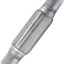 UNLRAE Flex Pipe,Heavy Duty Exhaust Flex Pipe,Car Accessories Stainless Steel Flexible Exhaust Pipes,Universal Muffler Tube Automotive Replacement,Suitable for Most Cars,Trucks (2"x8"/12")