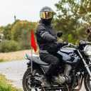 DOITOOL Adjustable Stainless Steel 12In Telescopic Motorcycle Flagpole with Handlebar Mount for Outdoor Riding and Bike Accessories