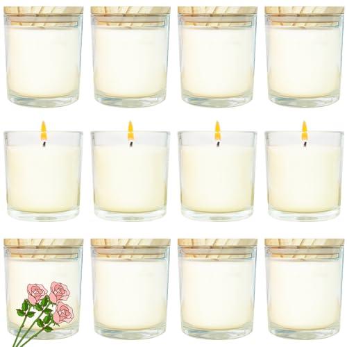 Veiuwa 9 Pcs 6 Oz Mini Soy Candles,Rose Scented Bulk Candle Set,Aromatherapy Candle,Great Stress Relieving Scented Candles for Girls as a Gift for Birthdays, Weddings Party Favors! Three Missing