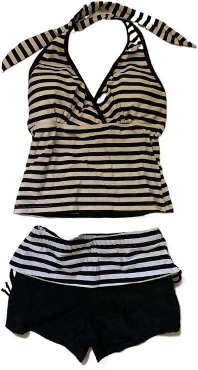 TYATVS Cute Tankini Swimsuit Y2k Floral Set for Women Vintage 2 Piece Swimsuit 2000s Fashion Aesthetics Clothes (Black, Medium)