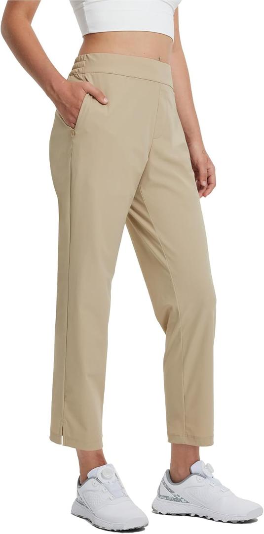 M MAELREG Women's Golf Pants with Zip Pockets 7/8 Ankle Stretch Lightweight Sweatpants for Athletic Hiking Travel Work Lounge (L)