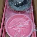 SHAINFUN Pink Elevated Dog Bowl Stand with Two 1700ml Stainless Steel Food Bowls, Slow Feeder and Spill Proof Mat, Adjustable Feeder for Large, Medium and Small Dogs (Large Dogs, Pink-Pink Slow Bowl & Mat)