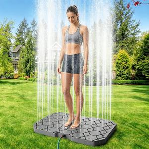 Outdoor Shower Pool Shower Portable Non-Slip Garden Shower with Adjustable Water Flow Height for Outdoor Water Play Backyard Pool Beach Spa Lawn(Grey)