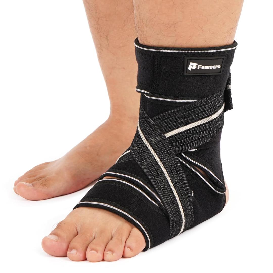 Plus Size Foot Compression Wrap with Elastic Straps for Swollen Feet & Ankles, Ankle Brace for Sprains, Lymphedema, Edema, Diabetic Care & Circulation Relief for Women and Men (XL/2XL/3XL, 2 Pcs)