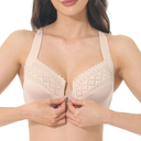 Women's Front Closure Racerback Bra Underwire Full Coverage Unpadded Lace Everyday Bra Plus Size for Large Bust 36D