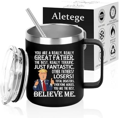Aletege Funny Gifts for Father, You're a Great Father Mug, Fathers Day Birthday Gifts for Dad from Daughter Son, 12 OZ Black