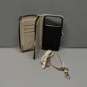 Rssviss Crossbody Case for iPhone 17 Pro Case Wallet, RFID Blocking Leather with Card Holder Kickstand, Handbag Zipper Flip Cover with Wrist Strap for iPhone 17 Pro Men Women 6.3", White