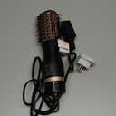 slopehill Mini Travel Dual Voltage Hair Dryer Brush,1000 Watts Hot Air Brush with European Plug, Ionic Hair Dryer and Styler for Women, Oval Barrel 2 Heat & 2 Speed Settings for International Travel (Black)