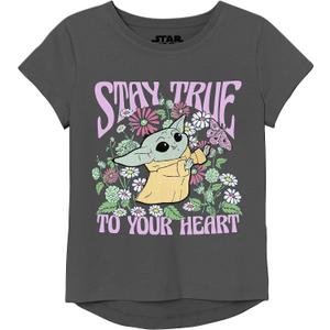 STAR WARS Mandalorian Grogu The Child T-Shirt-Girls 4-16 (Black)