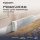 Baseboarders Premium Series 3 ft (36 in) Galvanized Steel Slip-On Baseboard Heater Cover + Left & Right Endcaps, Rust Resistant, White, for Hydronic Hot-Water Systems