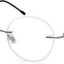 Eyekepper Frameless Reading Glasses Women - Round Rimless Readers Men Silver, + 1.50