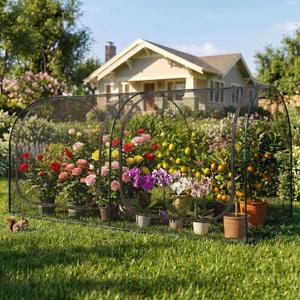 8.4x4x4 FT Crop Cages for Garden with Zippered Door, Heavy Duty Garden Cover Plant Netting Tent, Plant Cover Protectors Tunnel for Vegetables & Fruits, Durable Garden Protection for Plant & Animal