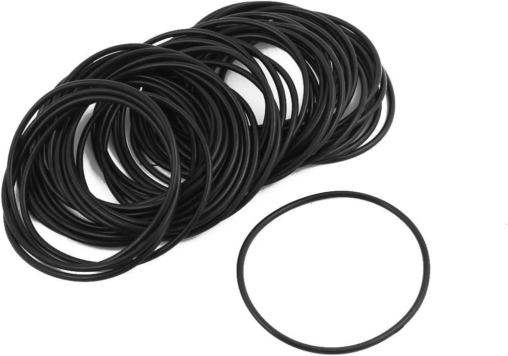 Aexit 50 Pcs Electrical equipment Black 46.2mm x 1.8mm Oil Resistant Sealing Ring O-shape NBR Rubber Grommets