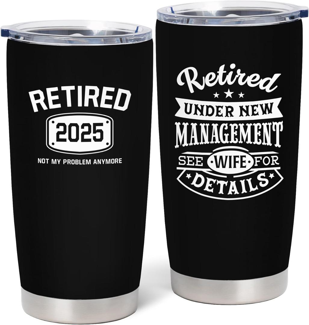 Retirement Gifts For Men 2025, Funny Retirement Gifts, Retired Gifts For Men, Best Retirement Gift Ideas, Retirement Gifts For Men Coworkers 20 oz Stainless Steel Tumbler