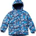 Amazon Essentials Toddler Boys' Heavy-Weight Hooded Puffer Jacket Coat, Blue, Camo, 2T