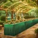 Besutolife Emerald Green Spandex Tablecloth 6ft Rectangle Table Skirt Stretch Table Cloth for Banquets Parties Wedding Dining Table
