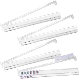 Goldge Mahjong Racks with Pushers Set of 4, Clear Acrylic All-in-One Mahjong Pushers and Racks, Transparent American Mahjong Tile Racks, Durable Lightweight Mahjong Accessories
