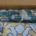 RUGSURE Washable Area Rugs - Perfect for Living Room, Bedroom, Kids Room, Nursery - Stain & Water Resistant Non-Slip, Pet & Child Friendly, Vintage Tribal Area Rugs (Green, 9' x 12')