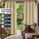 Outdoor Curtains for Patio Waterproof - 8 Panels Weatherproof Privacy Outside Curtains with Rod Pocket for Pergola, Gazebo, Porch, Cabana, Balcony, 54 x 84 Inch, Cream