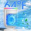 Portable Air Conditioners,Personal Mini Air Conditioner Fan with 1200ml Water Tank,4 in 1 Evaporative Air Cooler Cooling Fan with 3 Speeds,7 Colors Night Light, Portable AC for Bedroom Office Desk
