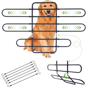 Metal Dog Barrier for Cars, SUVs, Trucks, Adjustable Universal Pet Gate Vehicle Divider for Back Front Seat, Heavy Duty Dog Separator for Car, Easy Install, 34"-58" Width, With Elastic 6 Ropes