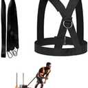 Sled Harness, Weight Speed Tire Pulling Workout Resistance and Assistance Trainer Physical Training Rope Football Exercise Equipment for Outdoor Indoor Men and Women (6.6FT)