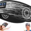 MUSICOZY Sleep Headphones Bluetooth 5.4 Headband, Wireless Earphones Music Sleep Earbuds Sleeping Eye Mask with HD Stereo Speakers for Workout Running Travel Yoga, Ideal Gifts (Stripped Gray)