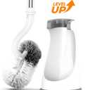Lefree Toilet Brush and Holder Set, Bathroom Cleaner Brush Set, Curved Design, Non-Slip Handle Toilet Bowl Brush with Curved Bristle for Dead Corner Clean, RV Bathroom Accessories Toilet Scrubber (1 Pack, White)