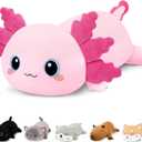 Finebee Weighted Axolotl Stuffed Animals, Cute Weighted Axolotl Plush, Soft Stuffed Weighted Plush Pillow Gifts for Kids Adult(13.8" 1.6Lbs) (Medium)
