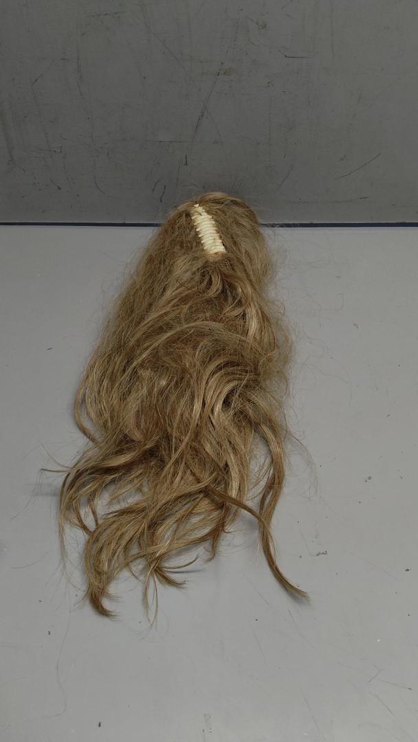 Claw Clip Ponytail Extension 18" Clip in Wavy Ponytail Hair Extensions Long Pony Tails for Women Extensions Ash Blonde Mix Light Bleach Blonde Wave Hairpiece