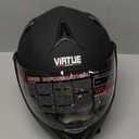 Virtue Motorcycle Helmets Modular Dual Visor Flip-up Full Face DOT Approved Motorbike Street Racing Helmets (Medium, Bright Black), XL
