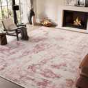 Tchido Area Rug - 8x10, Perfect for Bedroom & Living Room, Pink, Ideal for Girls' Dorm or College Students, Modern, Washable, Rose Pink