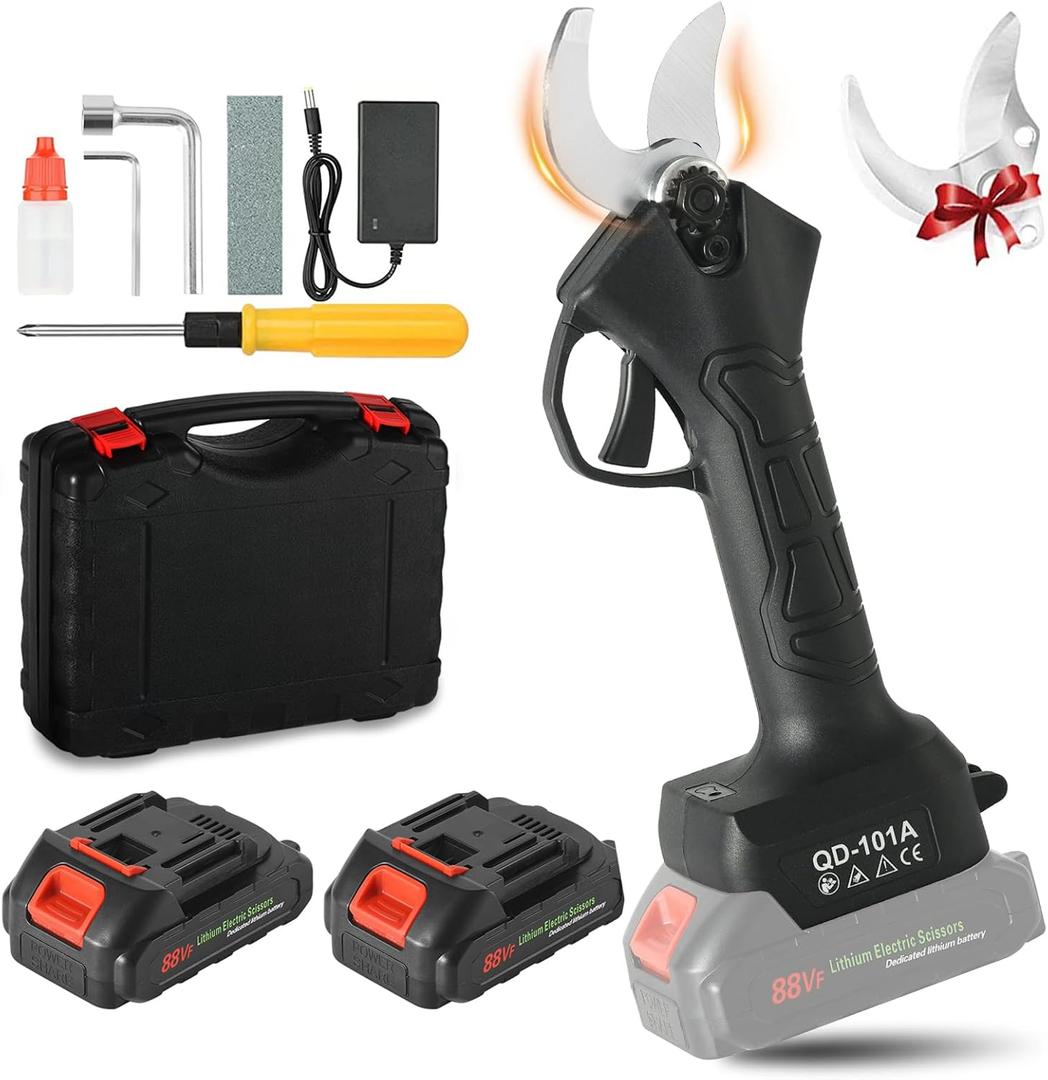 Electric Pruning Shears, 30mm(1.2 inch) Cutting Diameter, Battery Powered Professional Cordless Brushless Pruning for Tree Branch, SK5 Blades2 Pack Lithium-ion Battery