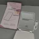 10X/1X Magnification Lighted Makeup Mirror with Lights, Rechargeable Magnifying Mirror with 80LED&2000mAh Battery, Portable Travel Vanity Mirror with 3 Colors Dimmable Lighting, Travel Essentials (White)