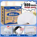 800 Loads Mega Pack Laundry Detergent Sheets, Eco-friendly Laundry Sheets, Powerful Cleaning, Suitable for Homes, Dorms, and Apartments- [Fragrance-Free]