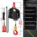 Power Electric Portable Hoist Winch 1100LBS, 3 in 1 Electric Cable Hoist 110V 25 FT with Lifting Strap, Electric Hoist Lift Ceiling Winch for Lifting Towing