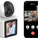 Two Way Pet Camera with 2.8 inch HD Screen, 1080P Video Calling Camera for Indoor Home Security, Indoor Home Nanny/Dog/Baby Security Device with Phone App, White