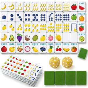 Patelai 160 Pcs Mini American Mahjong Set, Fruit Themed Tiles, 1.2 x 0.87 x 0.55 inches