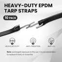 ROBLOCK 21" Rubber Tarp Straps with 150% Max Stretch, 100% EPDM Bungee Cords with Metal Crimped S Hooks, Ideal for Securing Tarps, Cargo, Canvases, Weatherproof (10 Pack)
