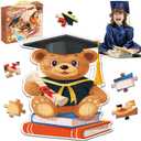 Kindergarten Preschool Graduation Gifts for Kids, Teddy Bear Graduation Floor Puzzles for Kids Age 4-8 Grad Gift Basket for Boy Girls