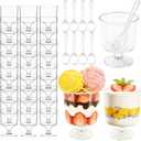 120 Pack Parfait Cups with Spoons(5 oz),Mini Plastic Dessert Cups, Appetizer Cups Shooter Cups for Party Yogurt Parfait Jello Fruit