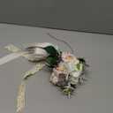 Wedding Bouquets for Bride Bridesmaid,White Champagne Artificial Roses Flowers for Wedding Church Decoration (7.5in)