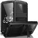 Compatible for Samsung Galaxy S20 Plus Case, Aluminum Metal Gorilla Glass Waterproof Shockproof Military Heavy Duty Sturdy Protector Cover Hard Case Black