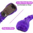 Easy Clip in Purple Ponytail Extensions 26 Inch Long Purple Braids Synthetic Fiber Box Braiding Hair