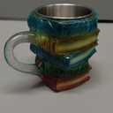 Painted Book Mug, Novelty 3d Painted Books Coffee Mug, Unique Colorful Resin Books Stack Coffee Cup, Collection Gifts For Readers Librarians Literature Lovers (#A)