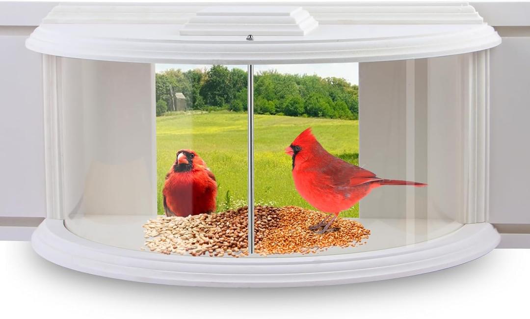 JOYSEUS Window Bird Feeder, 180 Clear View Bird Feeder, Durable and Elegant in-Window Bird Feeder for Watching Birds - Embrace The Delight of Bird Feeder.