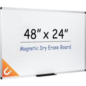 Mr. Pen- Magnetic Dry Erase Board for Wall, 24" x 48", Silver Aluminum Frame, Large White Board Dry Erase with Marker Tray & Mounting Hardware