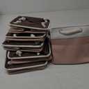 6 Pcs 11 x 11 Inch Cube Storage Bins Fabric Storage Organizer Bins Foldable Cube Baskets with Sturdy Carry Handles Wicker Baskets for Home (Orange Pink and White)